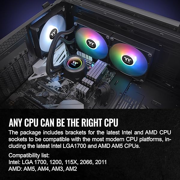 Thermaltake Thermaltake TH280 ARGB Sync V2: High-Performance 280mm AIO Liquid Cooler with Dual 140mm Fans & Mirror Waterblock - View 8 of 8