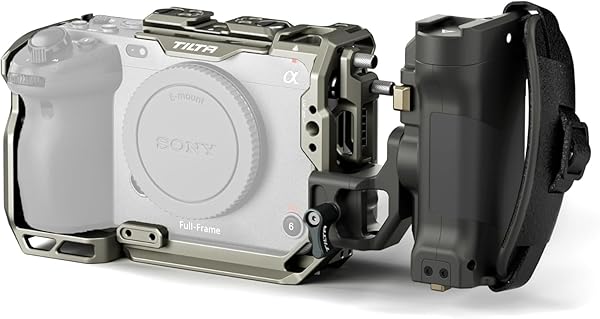 Tilta Camera Cage for Sony FX3/FX30 V2 - Lightweight Kit with NATO Rail, Cold Shoe & Left Handle (Titanium Gray)