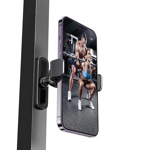 APPS2Car APPS2Car Gym Magnetic Phone Holder, 360 Adjustable, Compatible with 4.7-6.5&amp;quot; Smartphones, Alloy Base and Joint, Black
