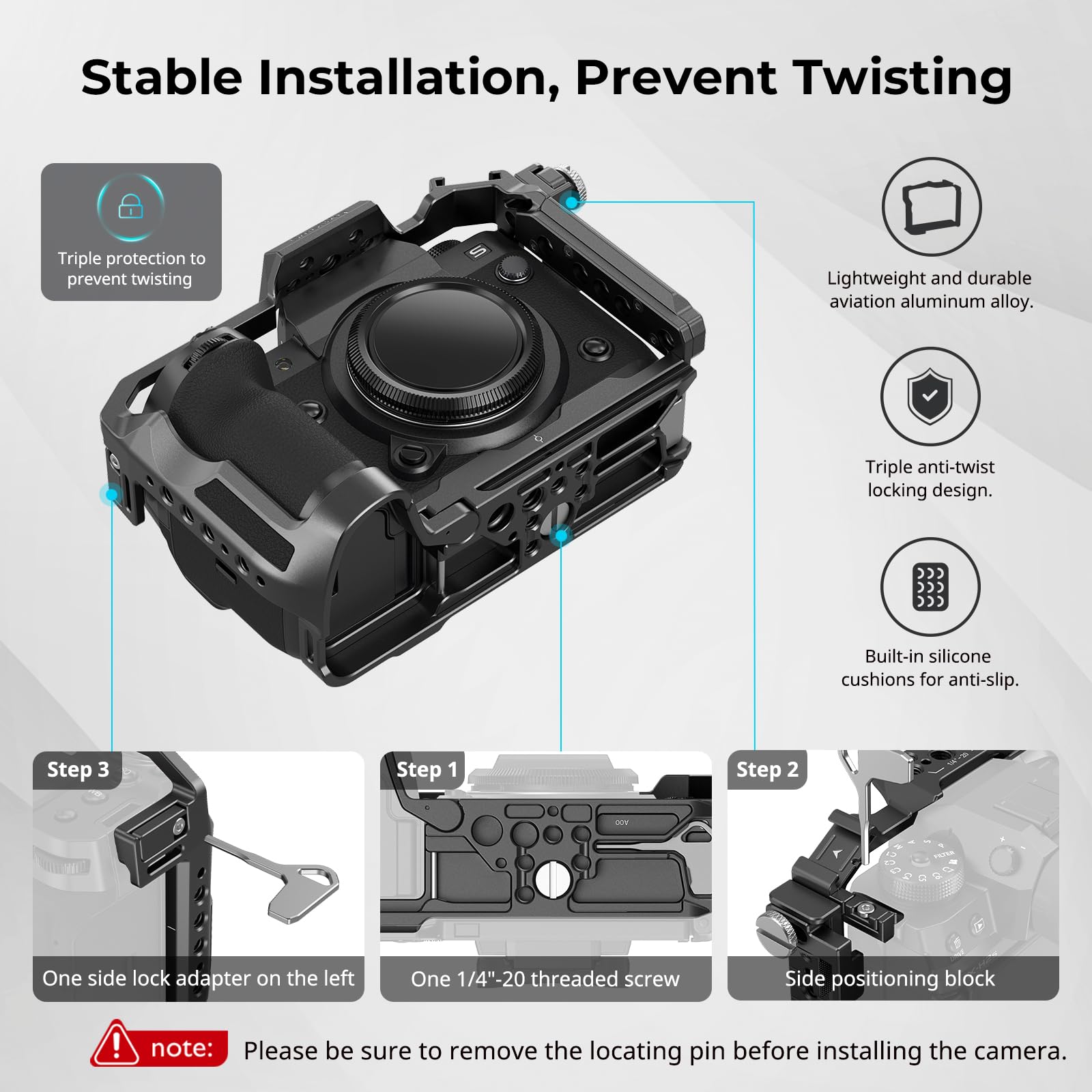 SMALLRIG SmallRig X-H2 X-H2S Camera Full Cage Aluminum Alloy Video Rig with HDMI Cable Clamp and HawkLock Quick Release Interface 3934B - View 2 of 9