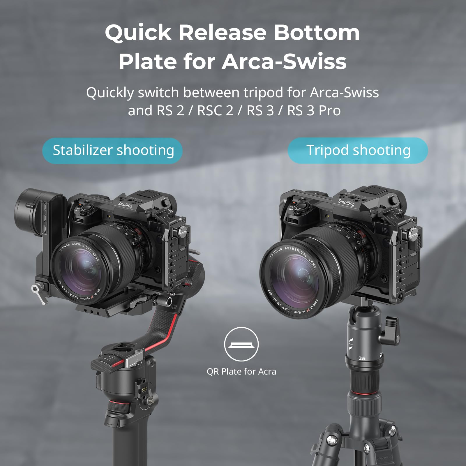 SMALLRIG SmallRig X-H2 X-H2S Camera Full Cage Aluminum Alloy Video Rig with HDMI Cable Clamp and HawkLock Quick Release Interface 3934B - View 5 of 9