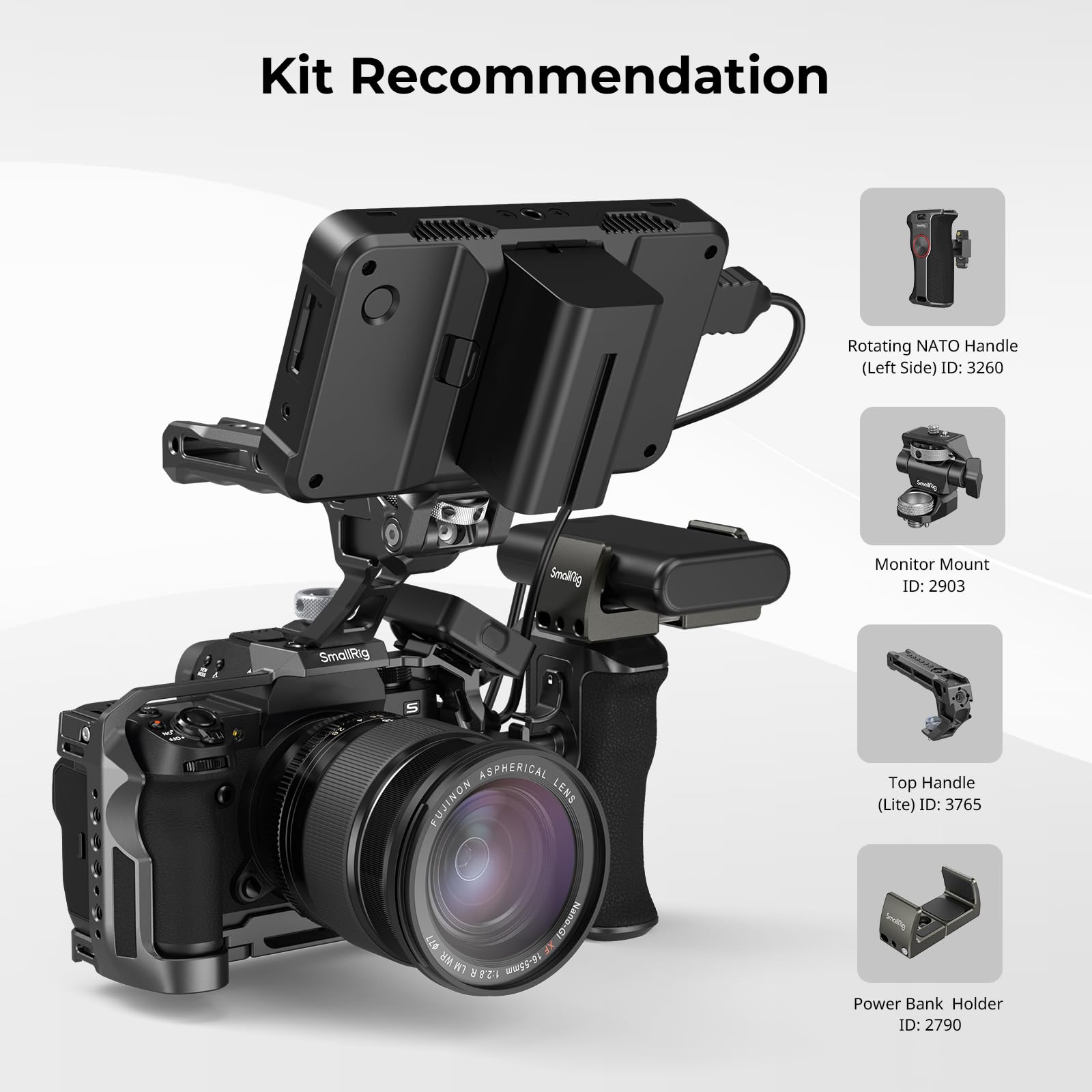 SMALLRIG SmallRig X-H2 X-H2S Camera Full Cage Aluminum Alloy Video Rig with HDMI Cable Clamp and HawkLock Quick Release Interface 3934B - View 6 of 9