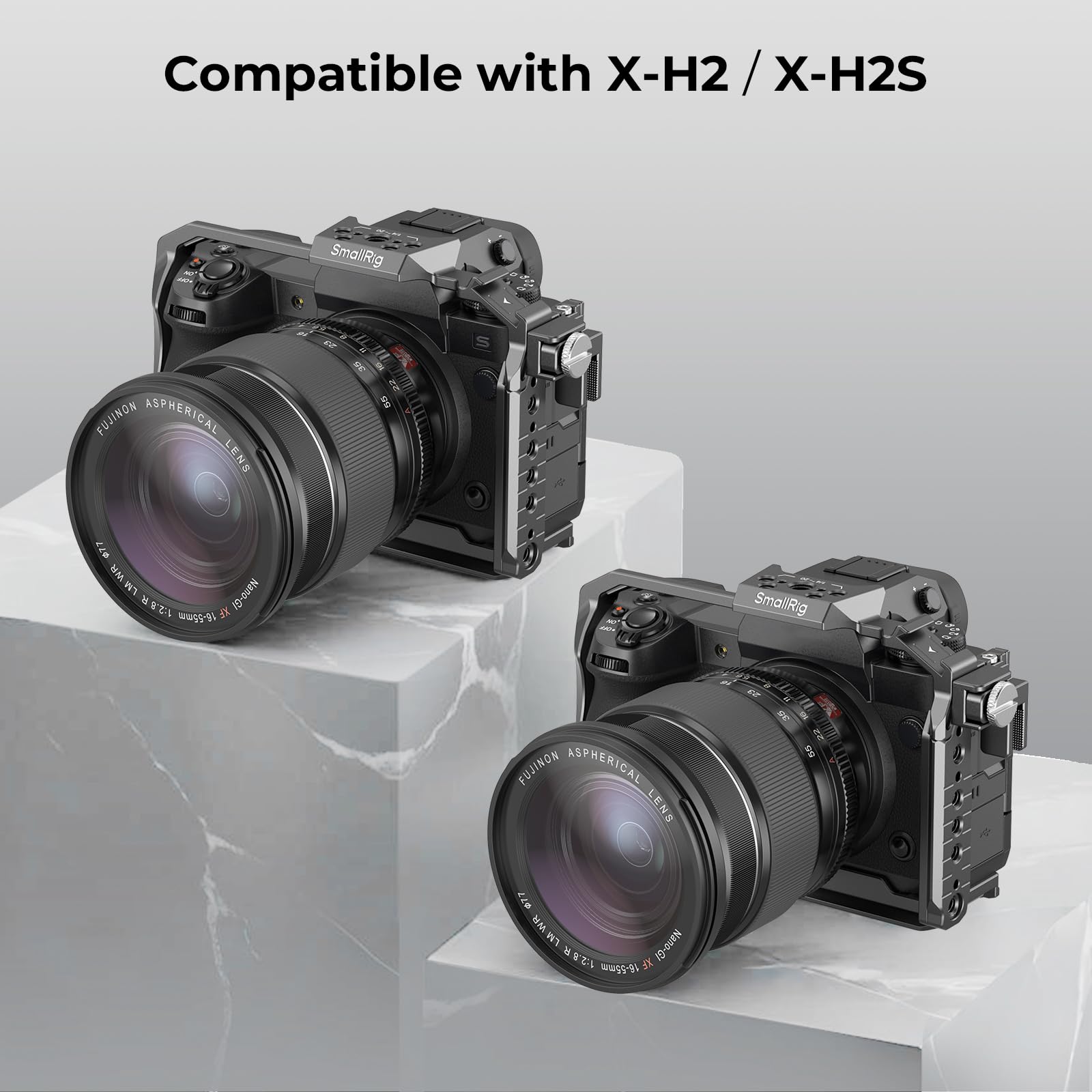 SMALLRIG SmallRig X-H2 X-H2S Camera Full Cage Aluminum Alloy Video Rig with HDMI Cable Clamp and HawkLock Quick Release Interface 3934B - View 8 of 9