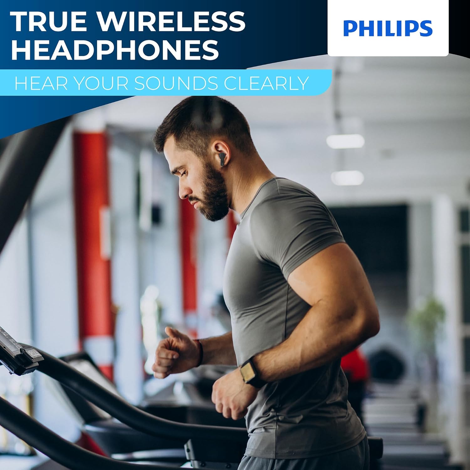 Philips PHILIPS True Wireless Earbuds TWS Bluetooth 5.3 Headphones with AI Mic IPX4 Waterproof 15 Hours Playtime Compatible with iPhone Android - View 5 of 9