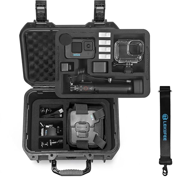 Lekufee Lekufee Waterproof Hard Case for GoPro Hero 13 12 11 10 9 8 Volta Media Mod Creator Edition with Shoulder Strap Case Only