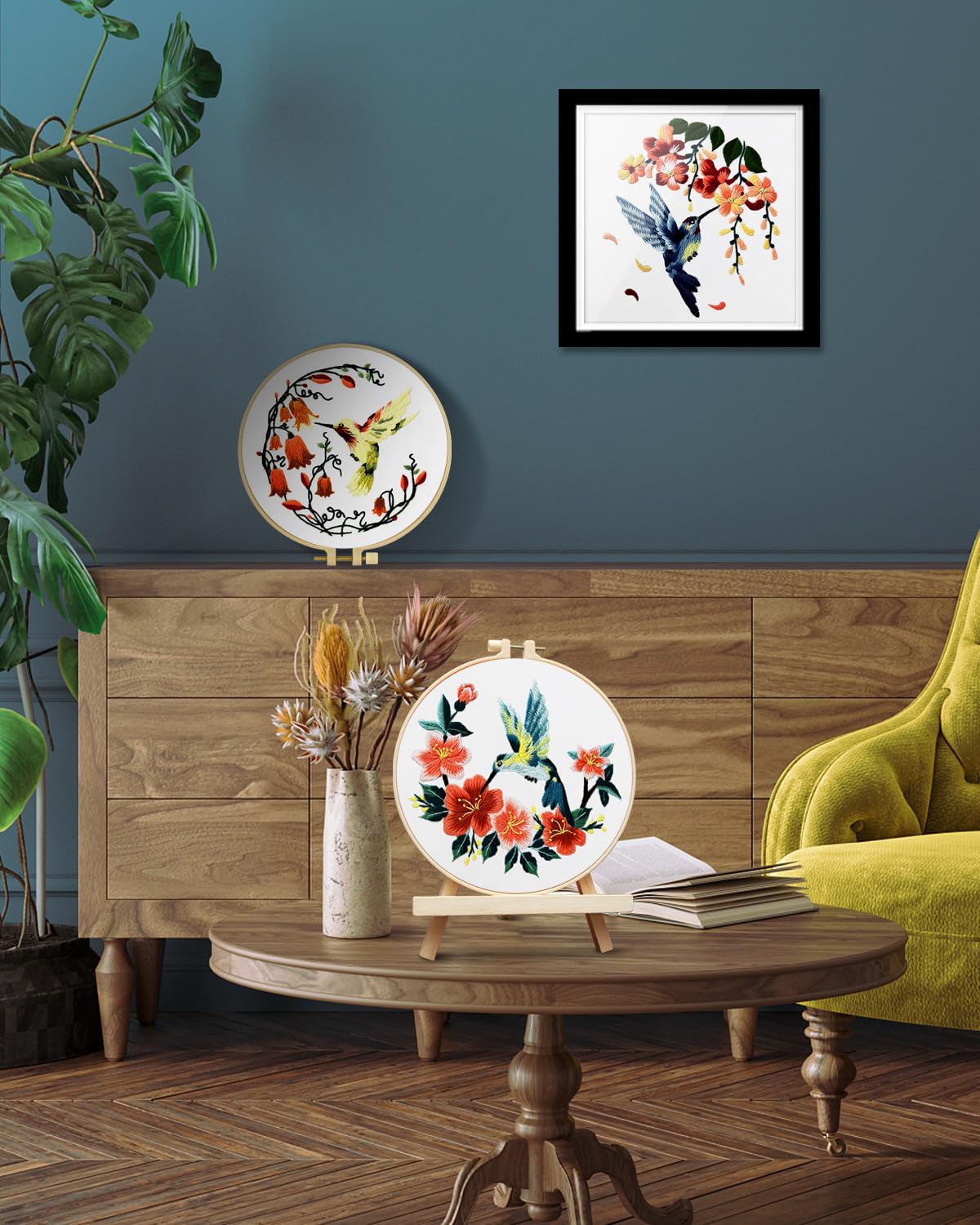 TINDTOP TINDTOP Hummingbird and Flower Embroidery Kit for Adults Perfect for Beginners and Craft Lovers - View 5 of 7