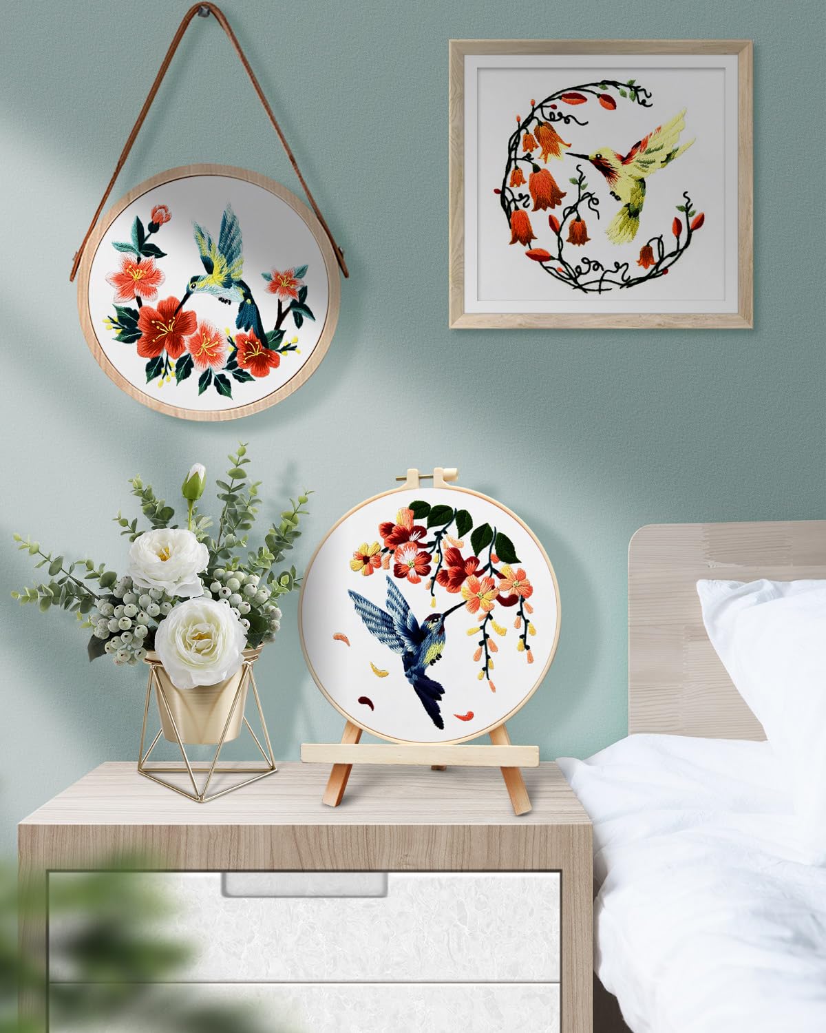 TINDTOP TINDTOP Hummingbird and Flower Embroidery Kit for Adults Perfect for Beginners and Craft Lovers - View 6 of 7