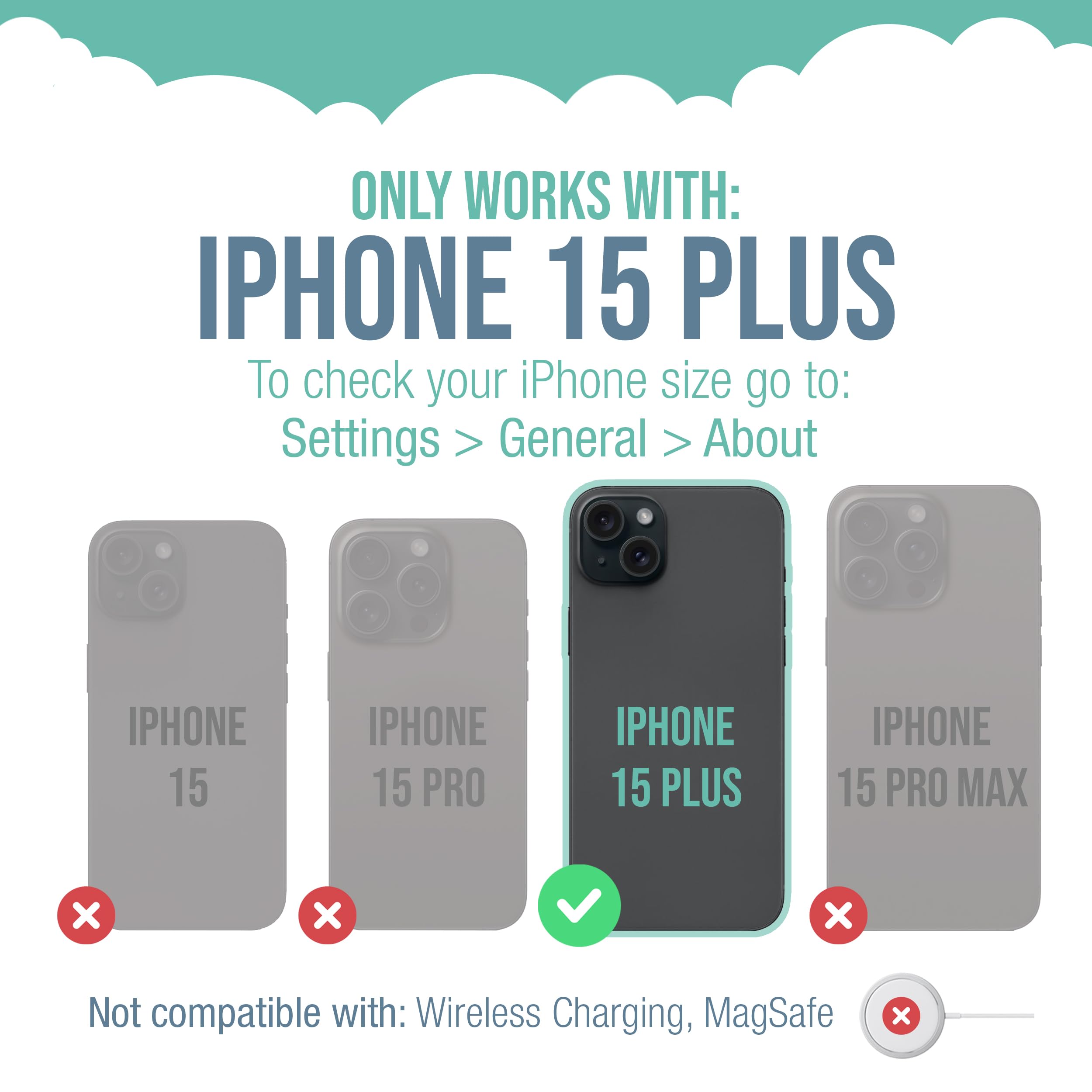 Smartish Smartish iPhone 15 Wallet Case with Crossbody Lanyard Slim Protective Credit Card Holder Universal Detachable Shoulder Strap Black Tie Affair - View 5 of 9