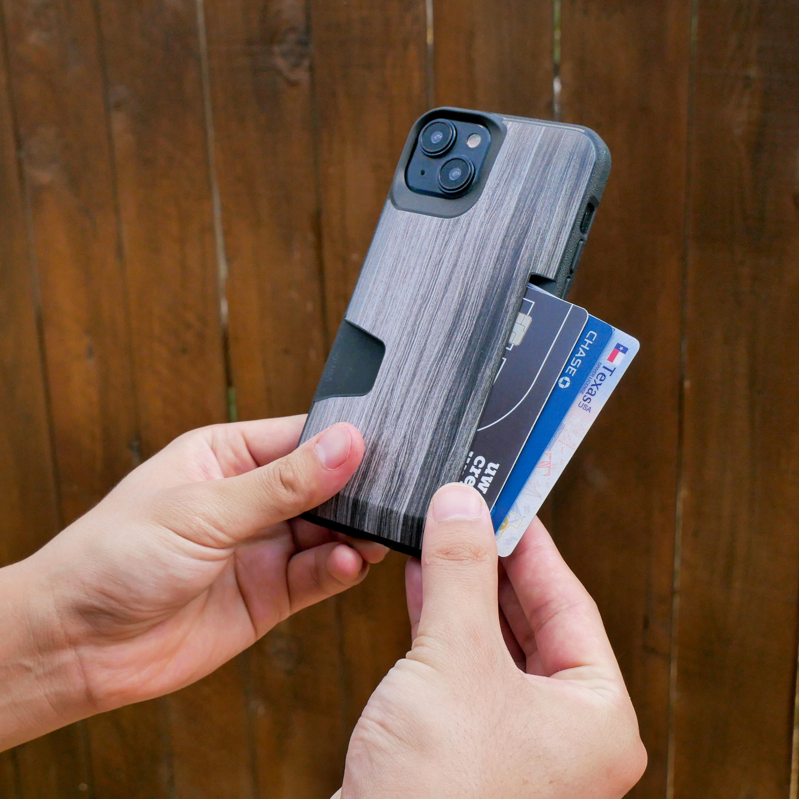 Smartish Smartish iPhone 15 Wallet Case with Crossbody Lanyard Slim Protective Credit Card Holder Universal Detachable Shoulder Strap Black Tie Affair - View 8 of 9