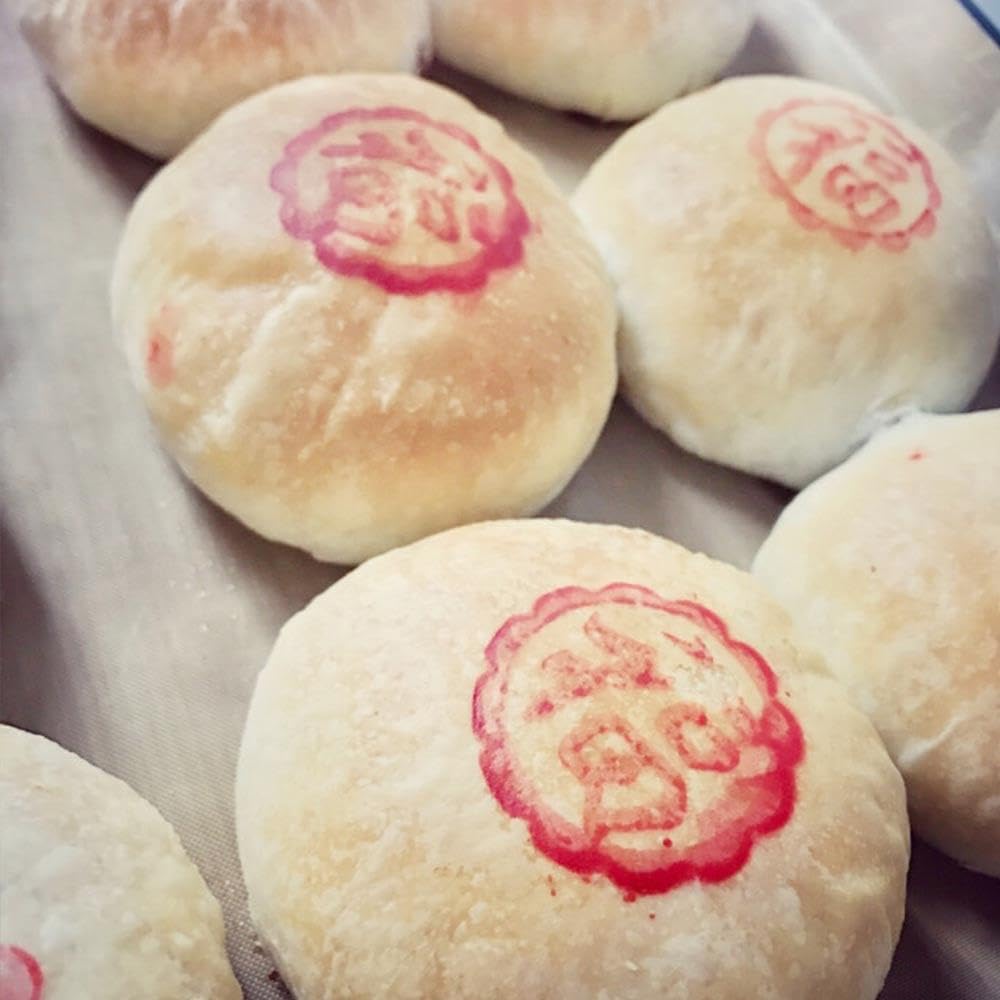 Kopida 2 Pcs Wooden Mooncake Stamps Hand Pressure Cake Maker Mold Traditional Chinese Dessert Seal for Perfect Moon Cakes - View 4 of 6