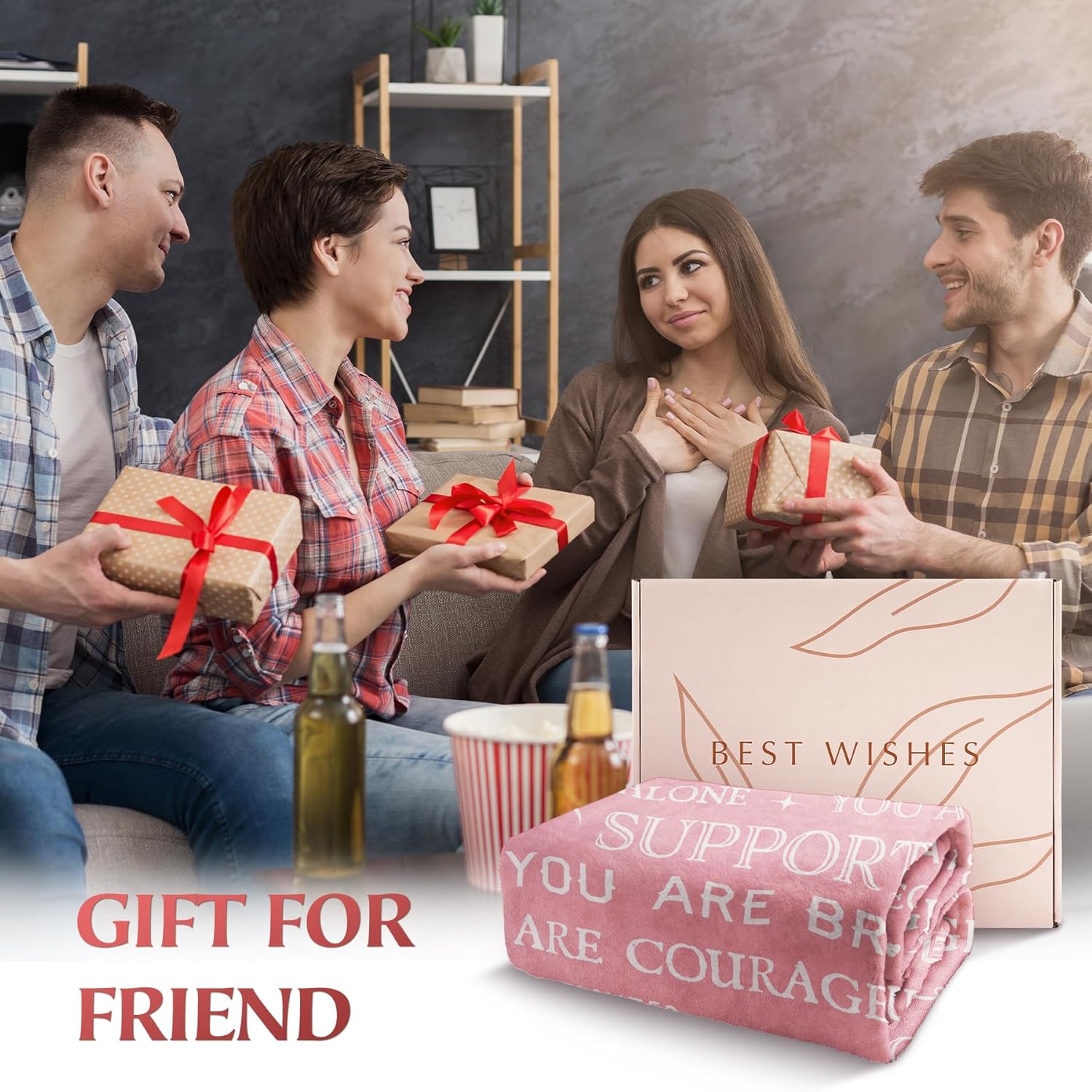 SteadStyle SteadStyle Get Well Soon Gifts for Women Inspirational Blanket for Surgery Recovery Thoughtful Gift for Her Friend Sister Coworker 60 x 50 - View 2 of 8