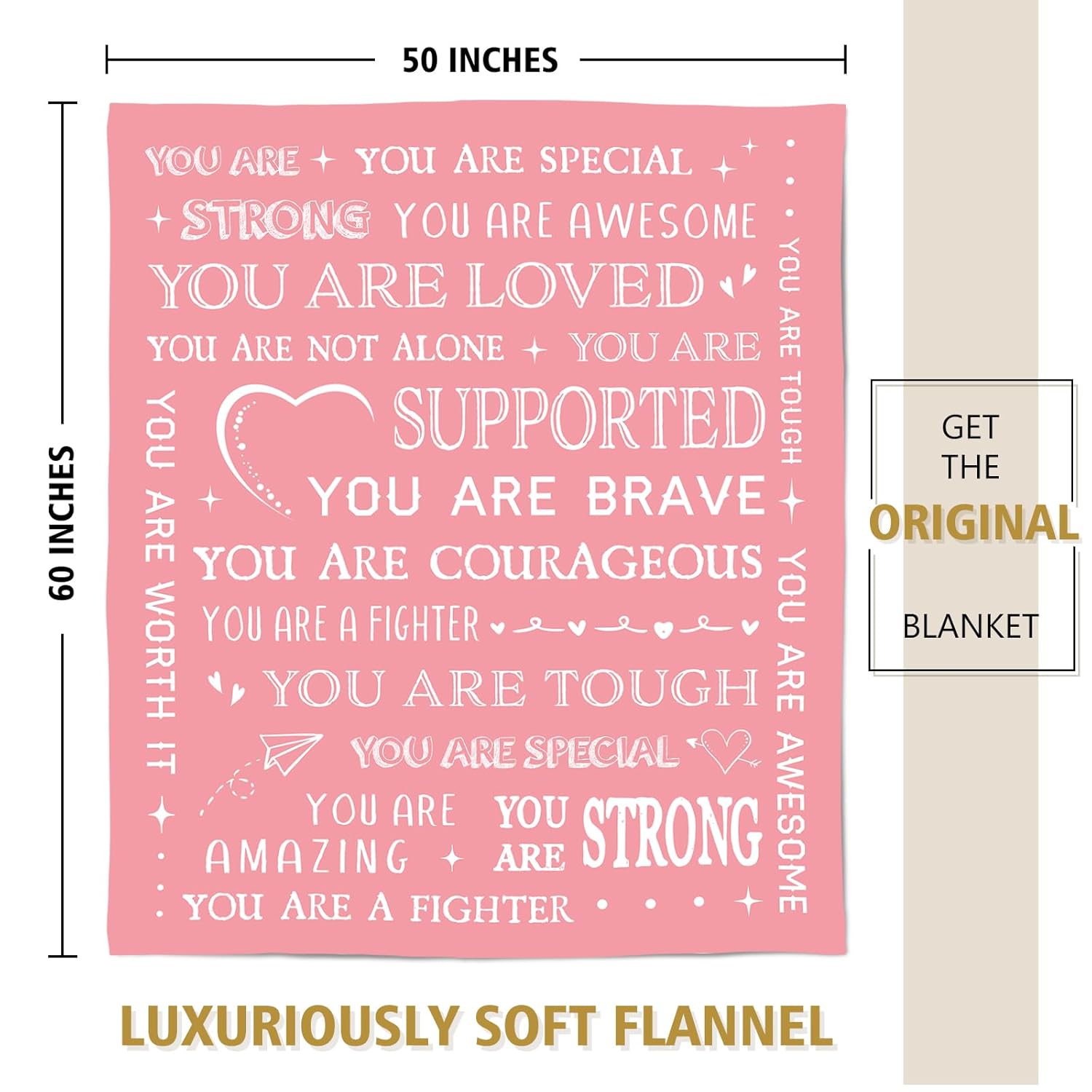 SteadStyle SteadStyle Get Well Soon Gifts for Women Inspirational Blanket for Surgery Recovery Thoughtful Gift for Her Friend Sister Coworker 60 x 50 - View 5 of 8
