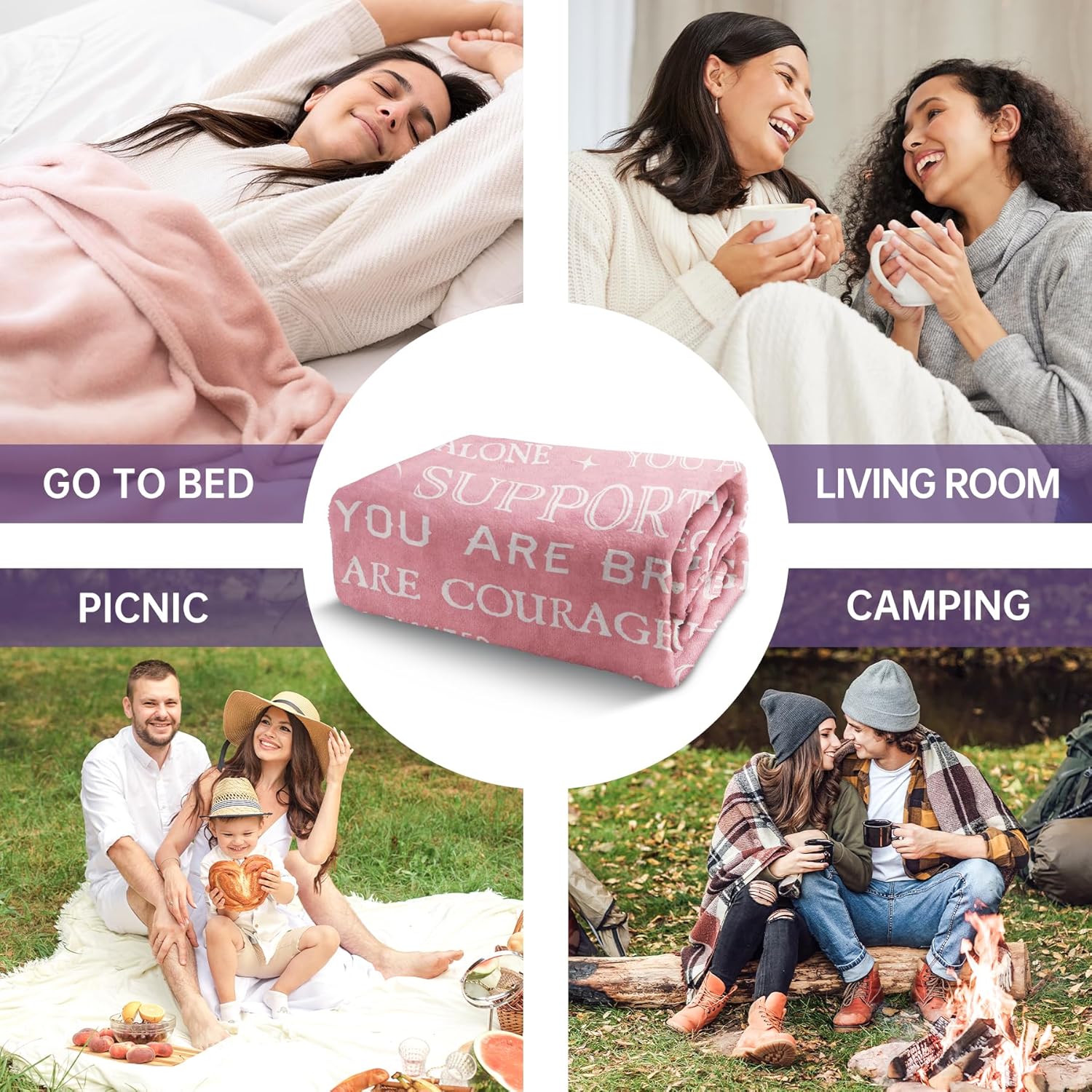 SteadStyle SteadStyle Get Well Soon Gifts for Women Inspirational Blanket for Surgery Recovery Thoughtful Gift for Her Friend Sister Coworker 60 x 50 - View 7 of 8