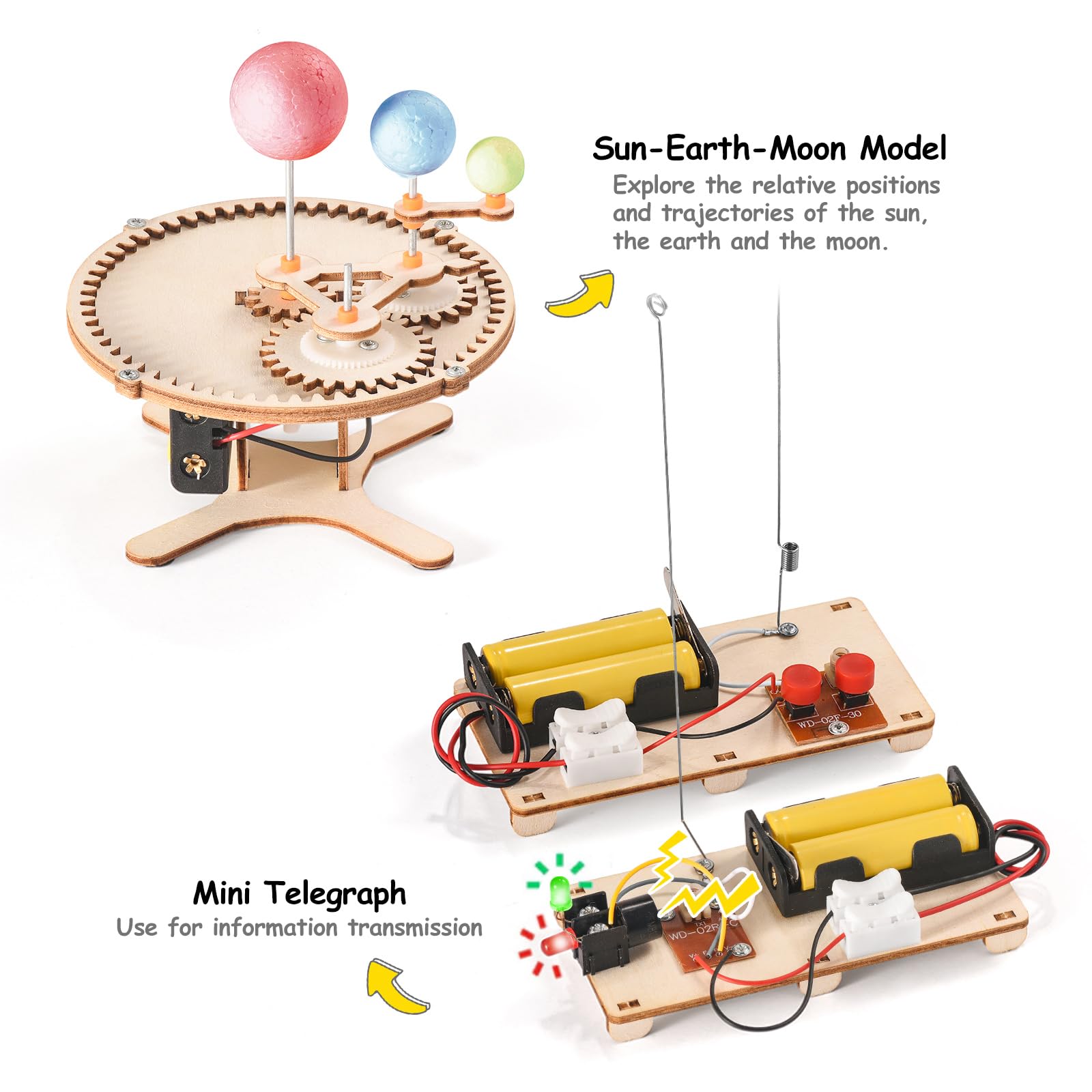 Yutin STEM Science Kits and Wood Building Crafts for Kids Ages 6-12 Engineering Projects and 3D Puzzles Perfect Gifts for Boys - View 2 of 9