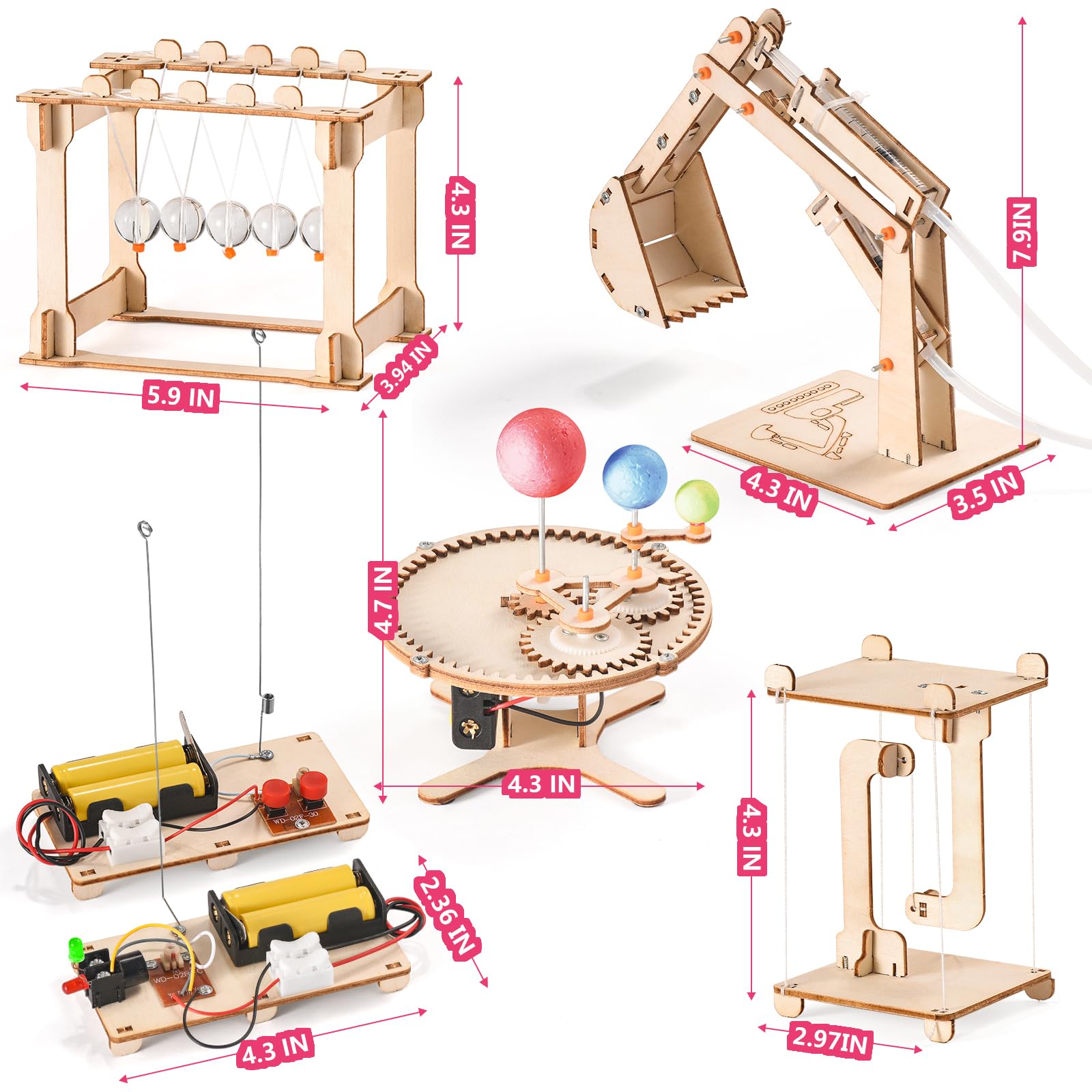 Yutin STEM Science Kits and Wood Building Crafts for Kids Ages 6-12 Engineering Projects and 3D Puzzles Perfect Gifts for Boys - View 8 of 9