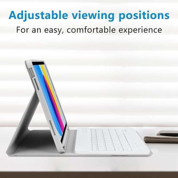 TQQ "Best TQQ iPad 10th Gen Case with Keyboard & Pencil Holder - 10.9" Flip Stand Cover (2022) in Grey" - View 4 of 7