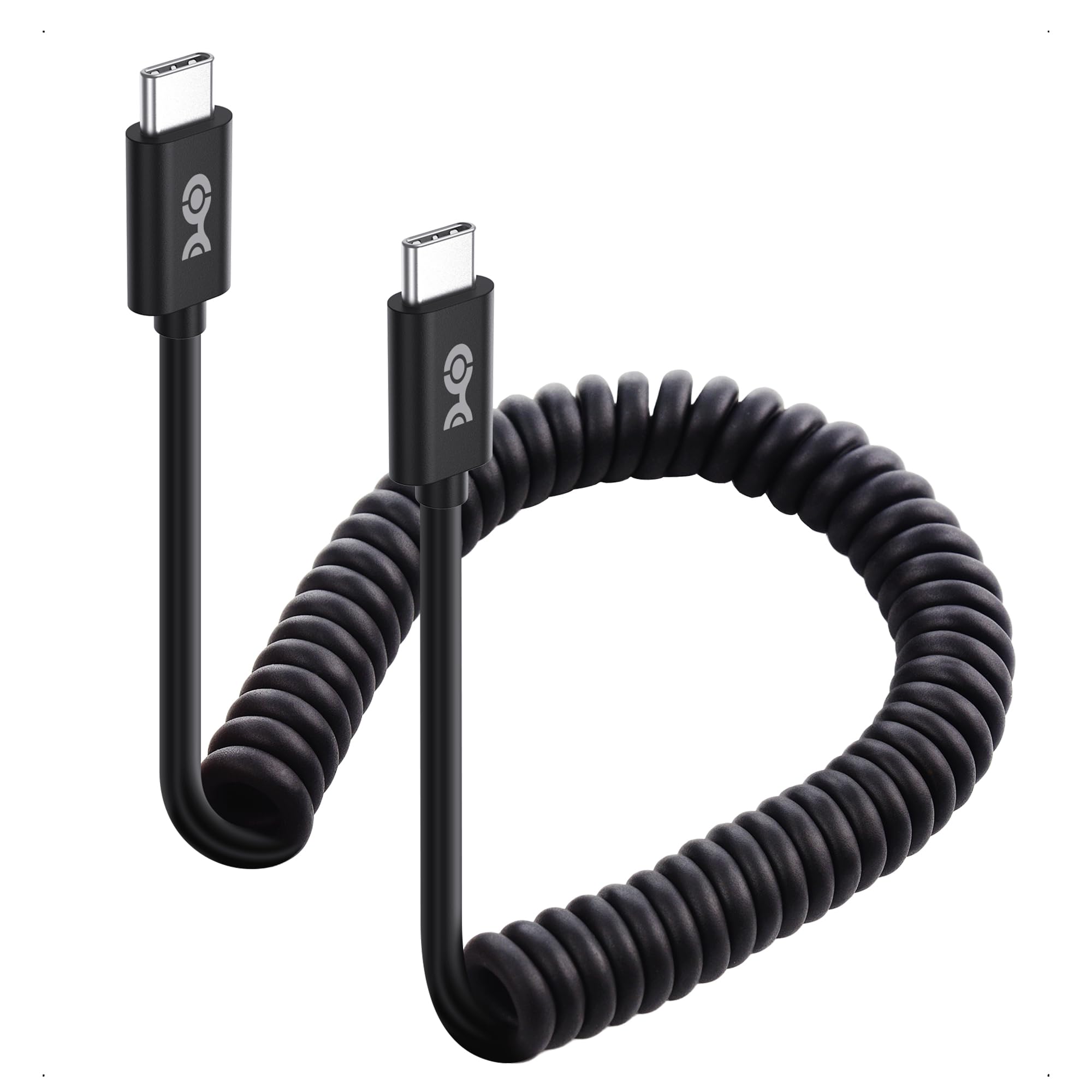 Cable Matters Cable Matters Coiled USB C to USB C Cable 1-4 Feet 60W Charging 480Mbps Data Transfer Compatible with Apple CarPlay Android Auto iPhone 16 Galaxy S24