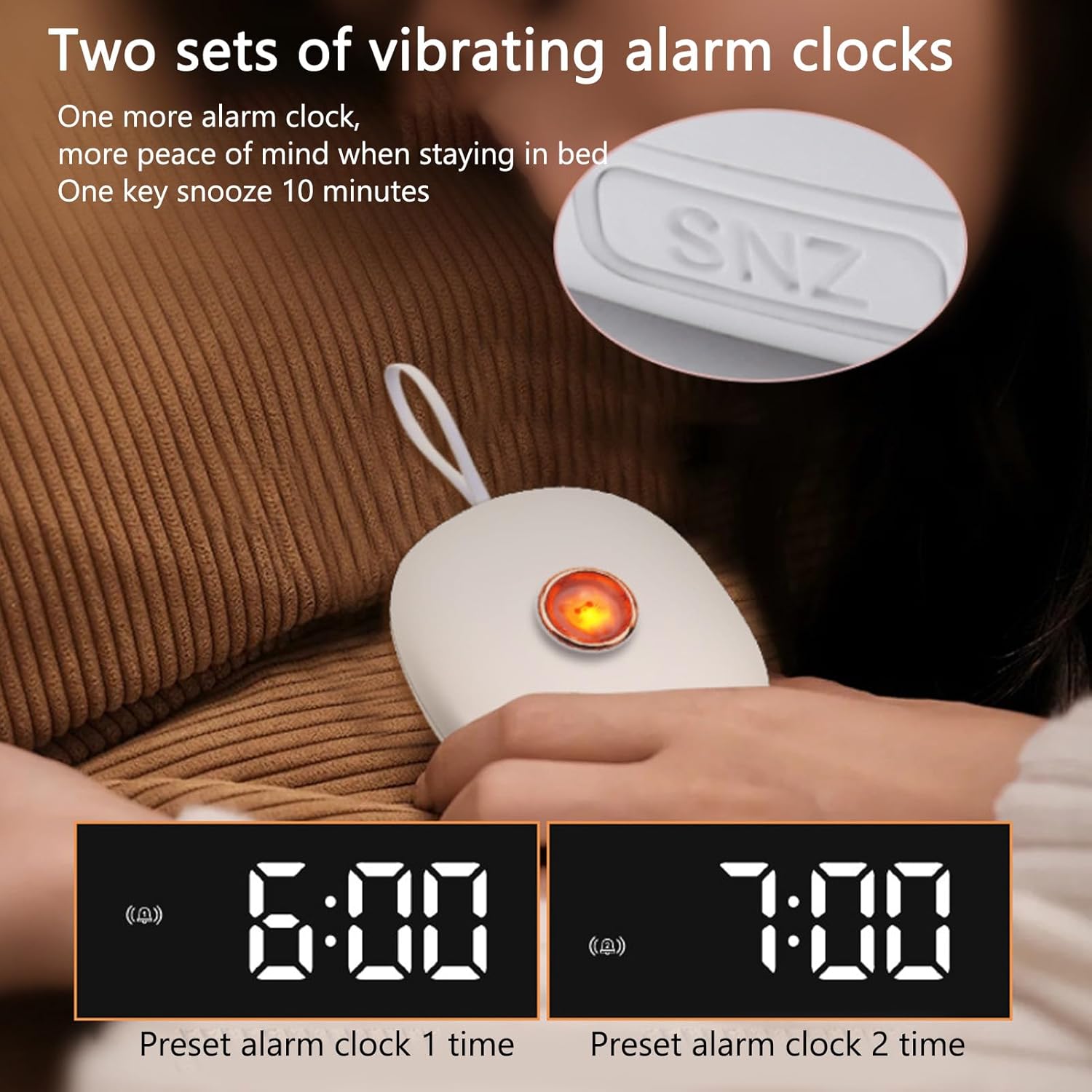 Diydeg Cat Vibrating Alarm Clock Under Pillow with LED Display and 3 Level Vibration for Teens Seniors and Hearing Impaired - View 5 of 9