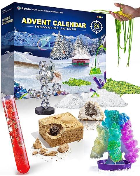 Japace Japace Science Advent Calendar 2024: 24 Fun STEM Experiments for Kids 4-12 - Perfect Christmas Countdown Gift!