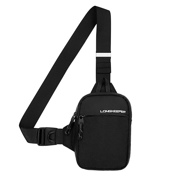 Long Keeper Long Keeper Crossbody Bag for Men and Women Mini Phone Sling Bag Travel Small Purses for Hiking Running Black Logo 13x3x19CM
