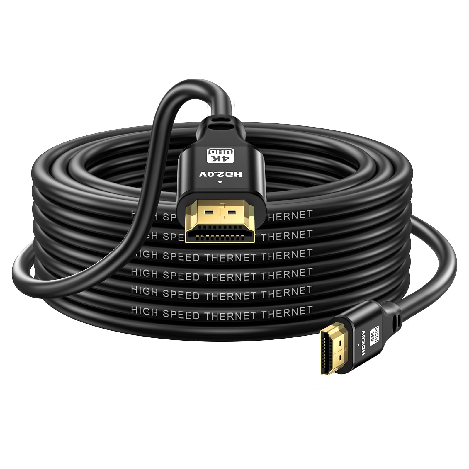 jojobnj Jojobnj 25ft HDMI Cable 4K 60Hz High Speed HDMI 2.0 Cord Compatible with Xbox PS5 PS4 HDTV Laptop and More Black