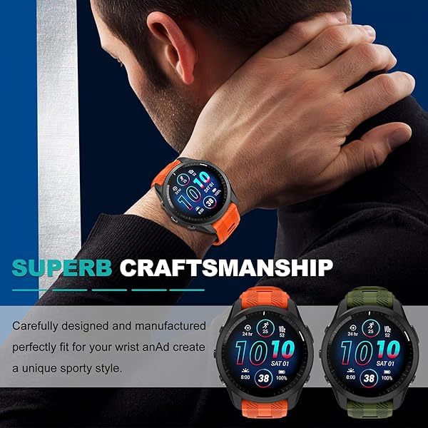 OVERSTEP OVERSTEP Replacement Band for Garmin Forerunner 965 955 945 935 and Fenix 7 6 5 Plus 22mm Interchangeable Watch Bands - View 9 of 9