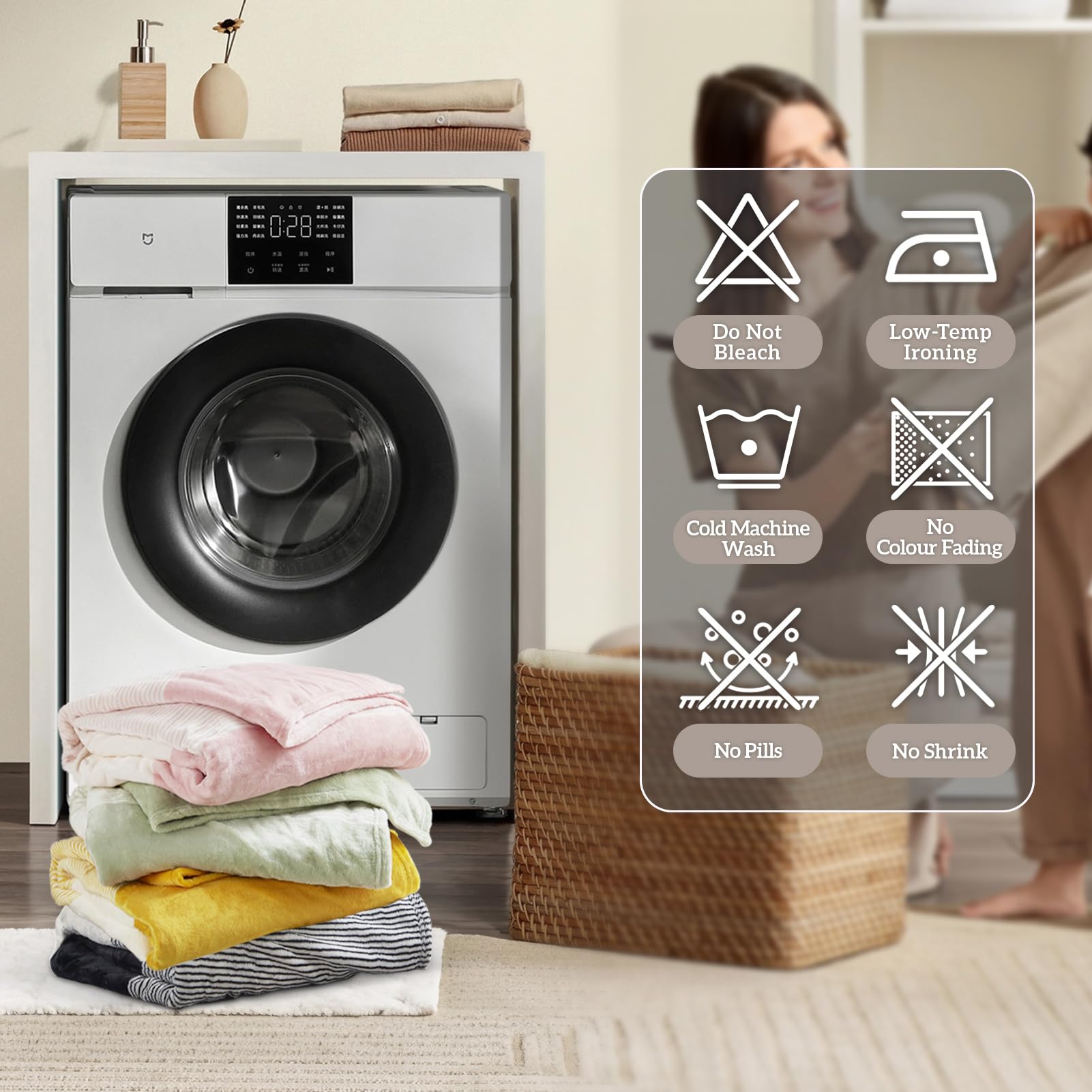 Homelike Moment Homelike Moment Green Fleece Throw Blanket Soft Fluffy Cozy Plush Flannel for Couch Sofa Lightweight Comfy Warm Striped 50x60IN - View 6 of 7