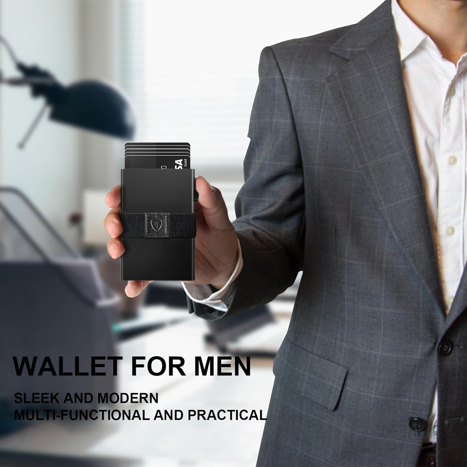 TOYFID Slim Wallet for Men Minimalist RFID Blocking Card Holder Pop Up Design Holds 12 Cards Plus Cash Black - View 2 of 7