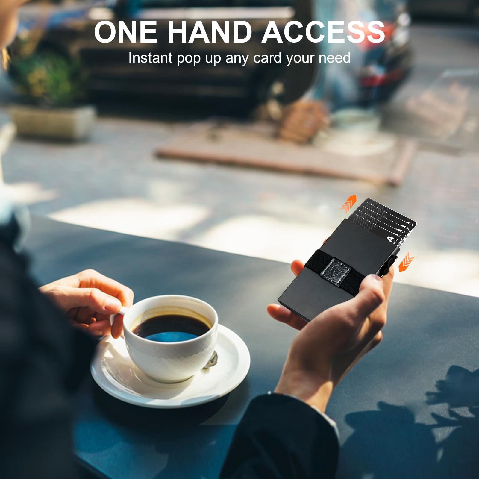 TOYFID Slim Wallet for Men Minimalist RFID Blocking Card Holder Pop Up Design Holds 12 Cards Plus Cash Black - View 3 of 7