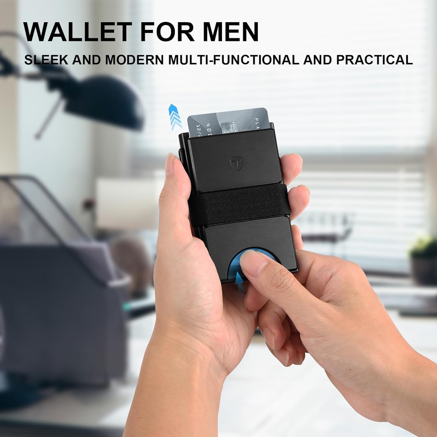 TOYFID Slim Wallet for Men Minimalist RFID Blocking Card Holder Pop Up Design Holds 12 Cards Plus Cash Black - View 6 of 7