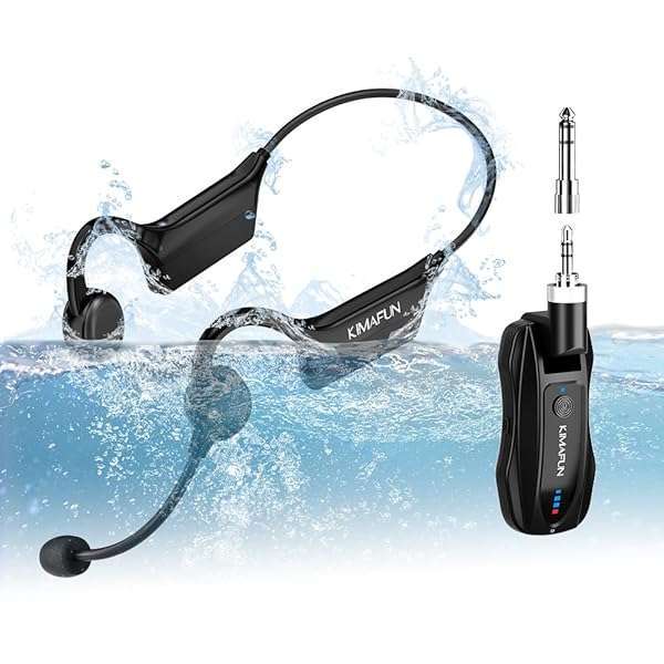 KIMAFUN Buy KIMAFUN 2.4G Waterproof Fitness Headset Microphone for Coaches & Instructors - Perfect for Yoga, Swimming, and Training!