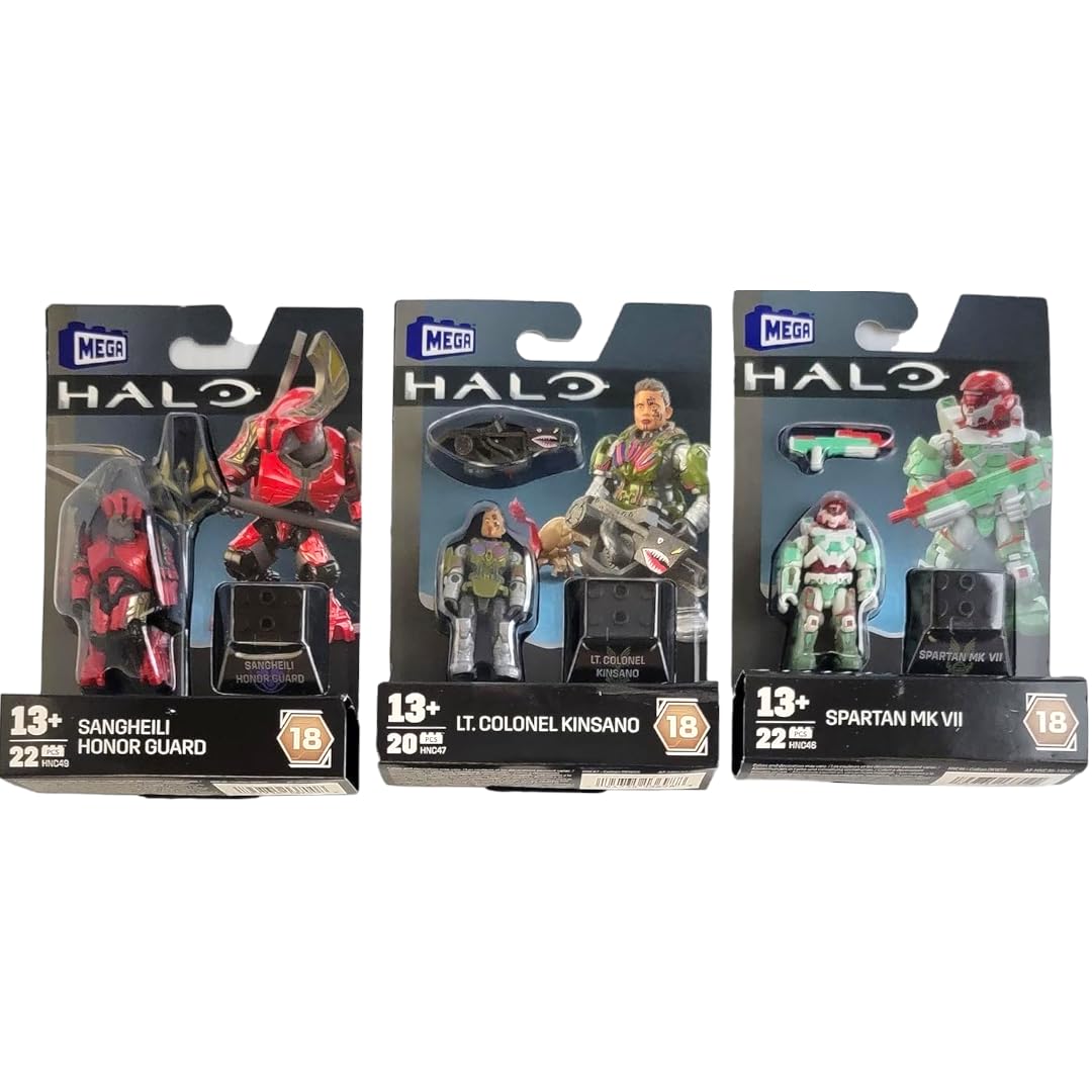 Mega Construx Mega Construx Halo Heroes Series 18 Complete Set of 5 Buildable Action Figures DKW59-963H Release - View 2 of 9