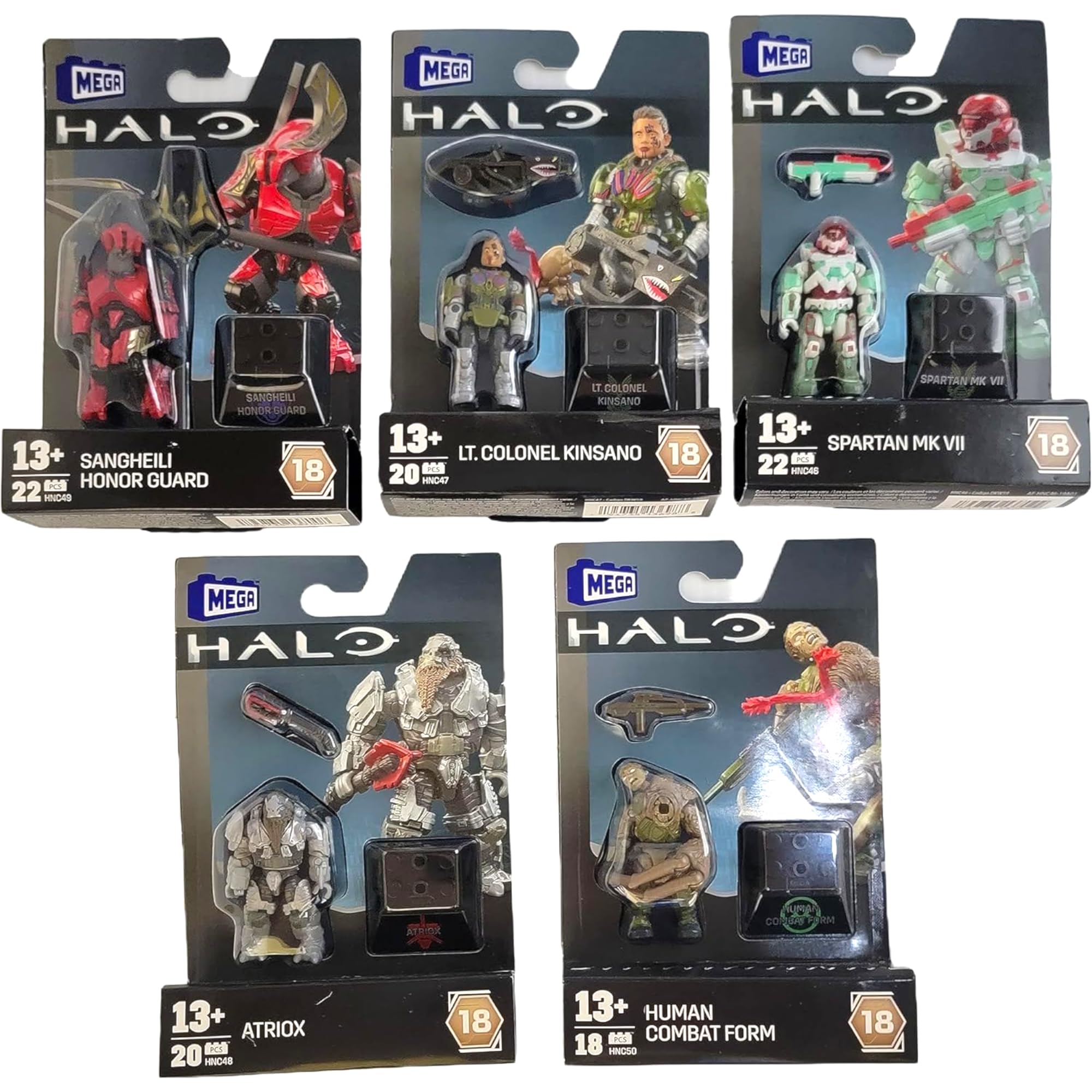 Mega Construx Mega Construx Halo Heroes Series 18 Complete Set of 5 Buildable Action Figures DKW59-963H Release
