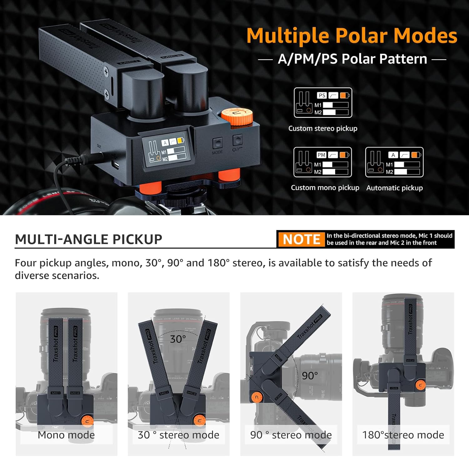 COMICA COMICA Traxshot Pro Shotgun Microphone with 3 Pickup Modes USB C Output for DSLR iPhone Android PC Ideal for YouTube Vlogs and Interviews - View 3 of 9