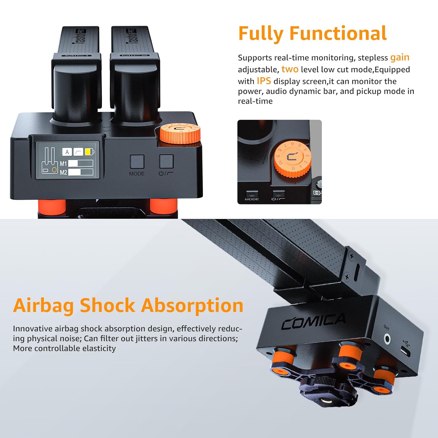 COMICA COMICA Traxshot Pro Shotgun Microphone with 3 Pickup Modes USB C Output for DSLR iPhone Android PC Ideal for YouTube Vlogs and Interviews - View 5 of 9