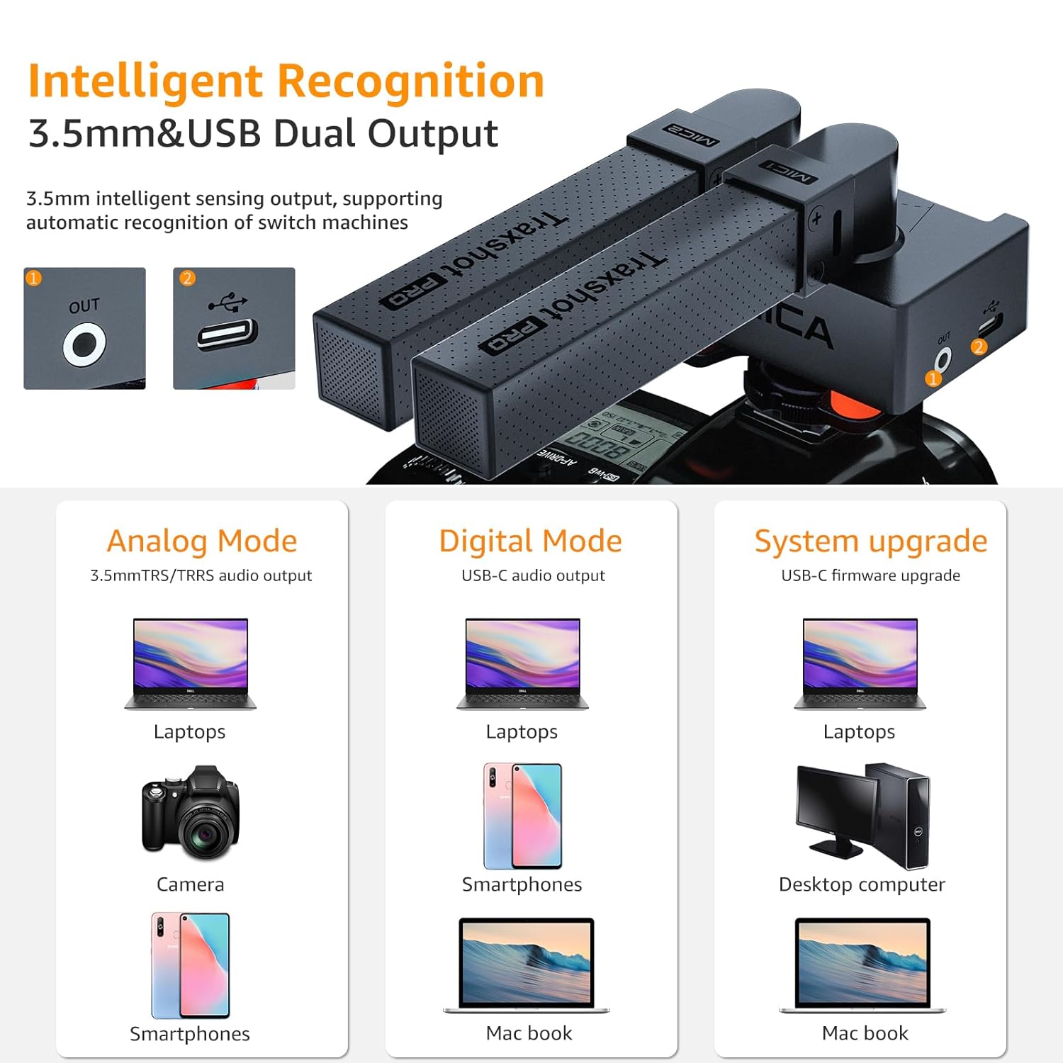 COMICA COMICA Traxshot Pro Shotgun Microphone with 3 Pickup Modes USB C Output for DSLR iPhone Android PC Ideal for YouTube Vlogs and Interviews - View 6 of 9