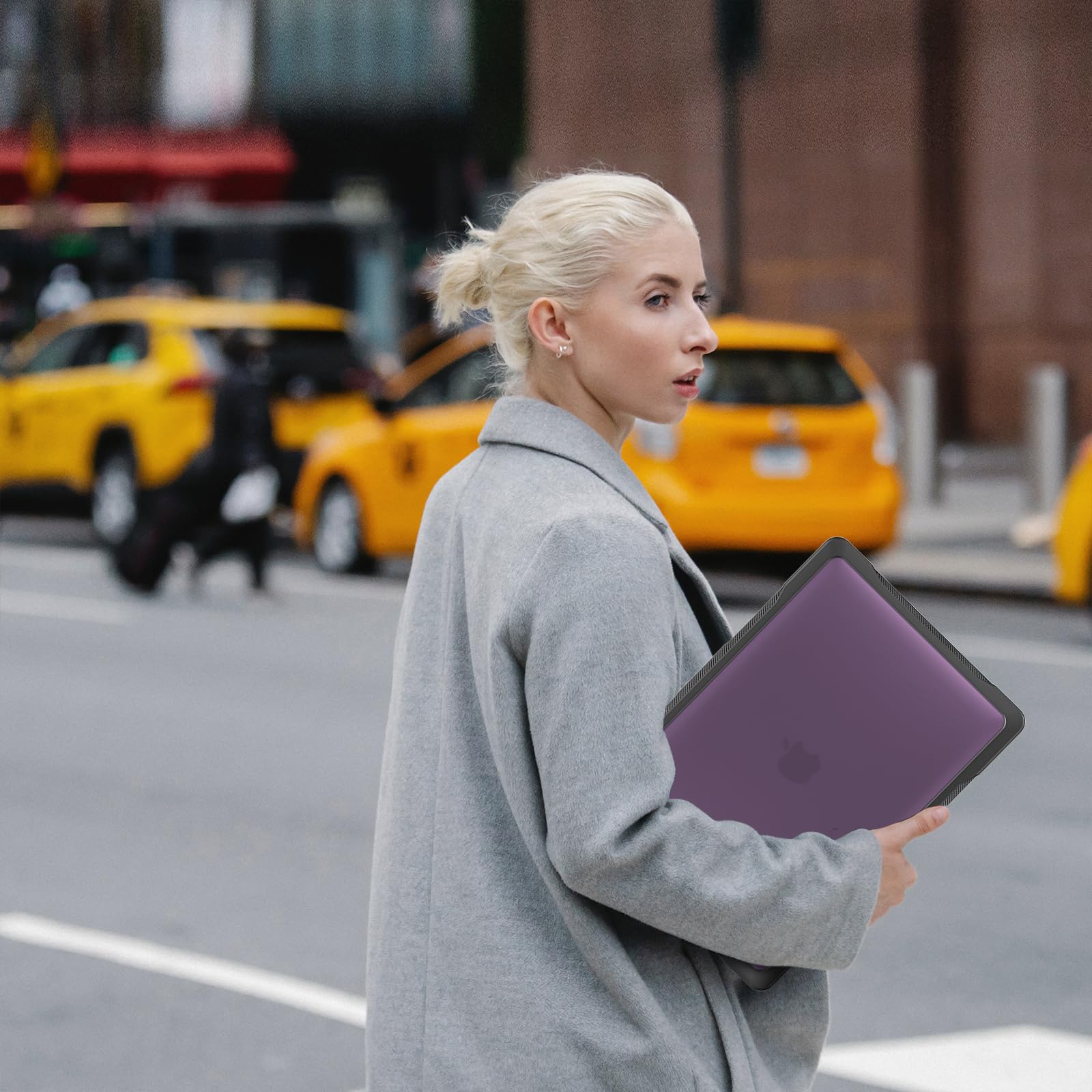 Batianda Ultimate Protection Case for MacBook Pro 13 inch A2338 M2 M1 Shockproof with Keyboard Cover Screen Protector Purple - View 7 of 7