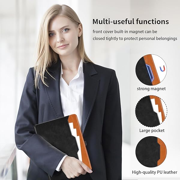 Oduio Samsung Galaxy Tab S9 FE 10.9 Inch S9 11 Inch 2023 PU Leather Folio Case with S Pen Holder Auto Wake Sleep Smart Cover Black - View 8 of 9