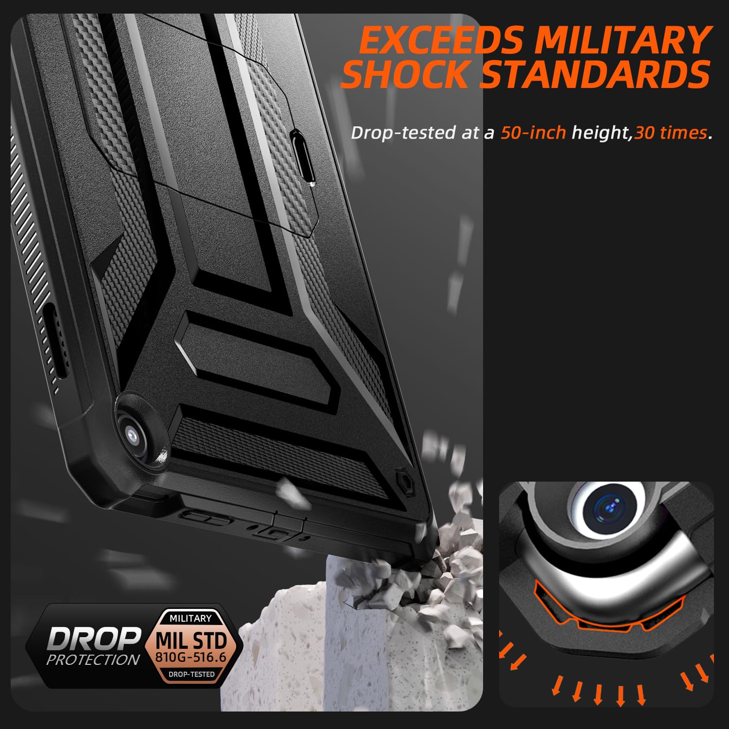 DJ&RPPQ All New Amazon Fire Max 11 Tablet Case 13th Generation 2023 Rugged Hands Free Viewing Stand Back Cover with Screen Protector Black - View 7 of 9