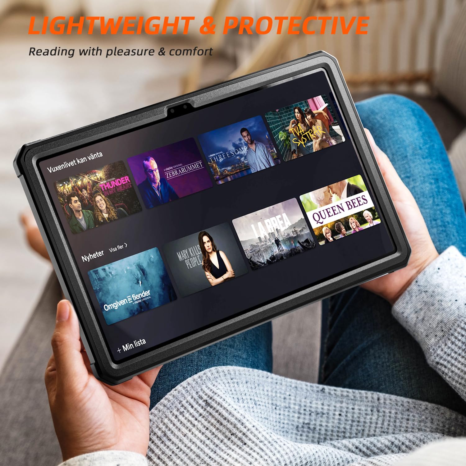 DJ&RPPQ All New Amazon Fire Max 11 Tablet Case 13th Generation 2023 Rugged Hands Free Viewing Stand Back Cover with Screen Protector Black - View 8 of 9