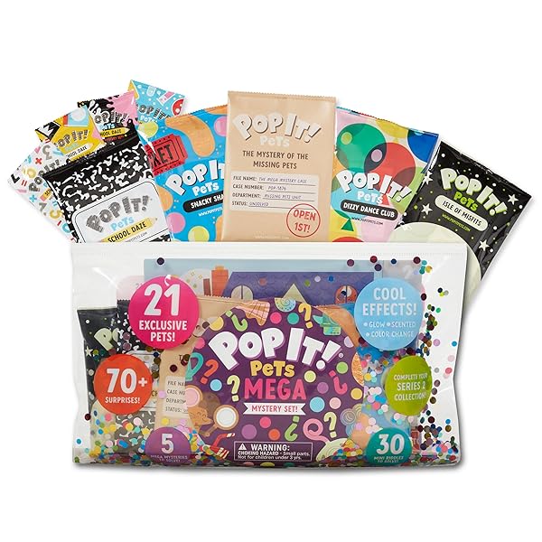 Chuckle & Roar Pop It! Pets Season 2 MEGA Pack: Ultimate Fidget Toy with Bubbles, Adorable Characters & Collector Cards!