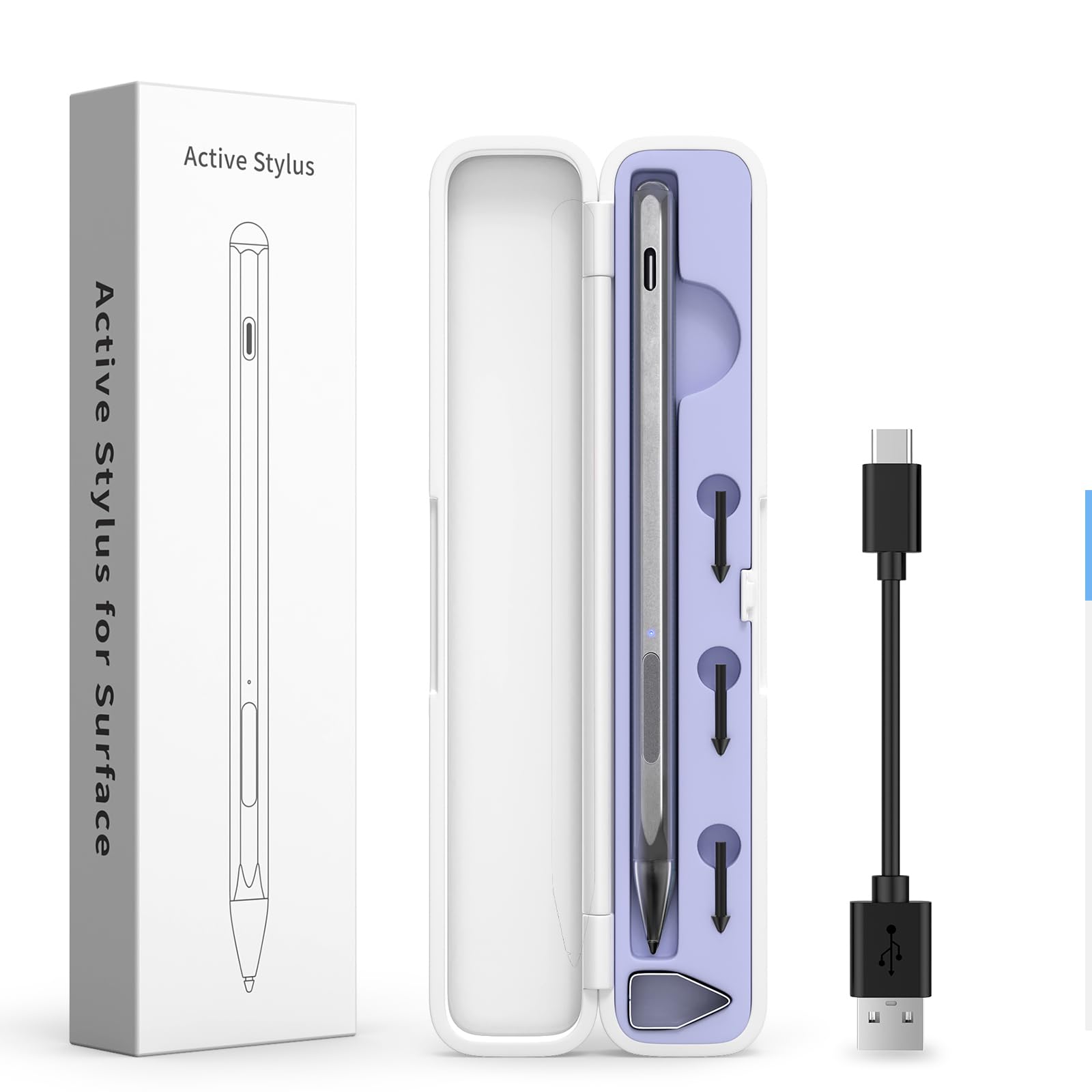 SSS·GRGB Stylus Pen for Microsoft Surface Pro and Laptop with 4096 Pressure Sensitivity Magnetic Attachment and Fast Charging Black - View 7 of 7