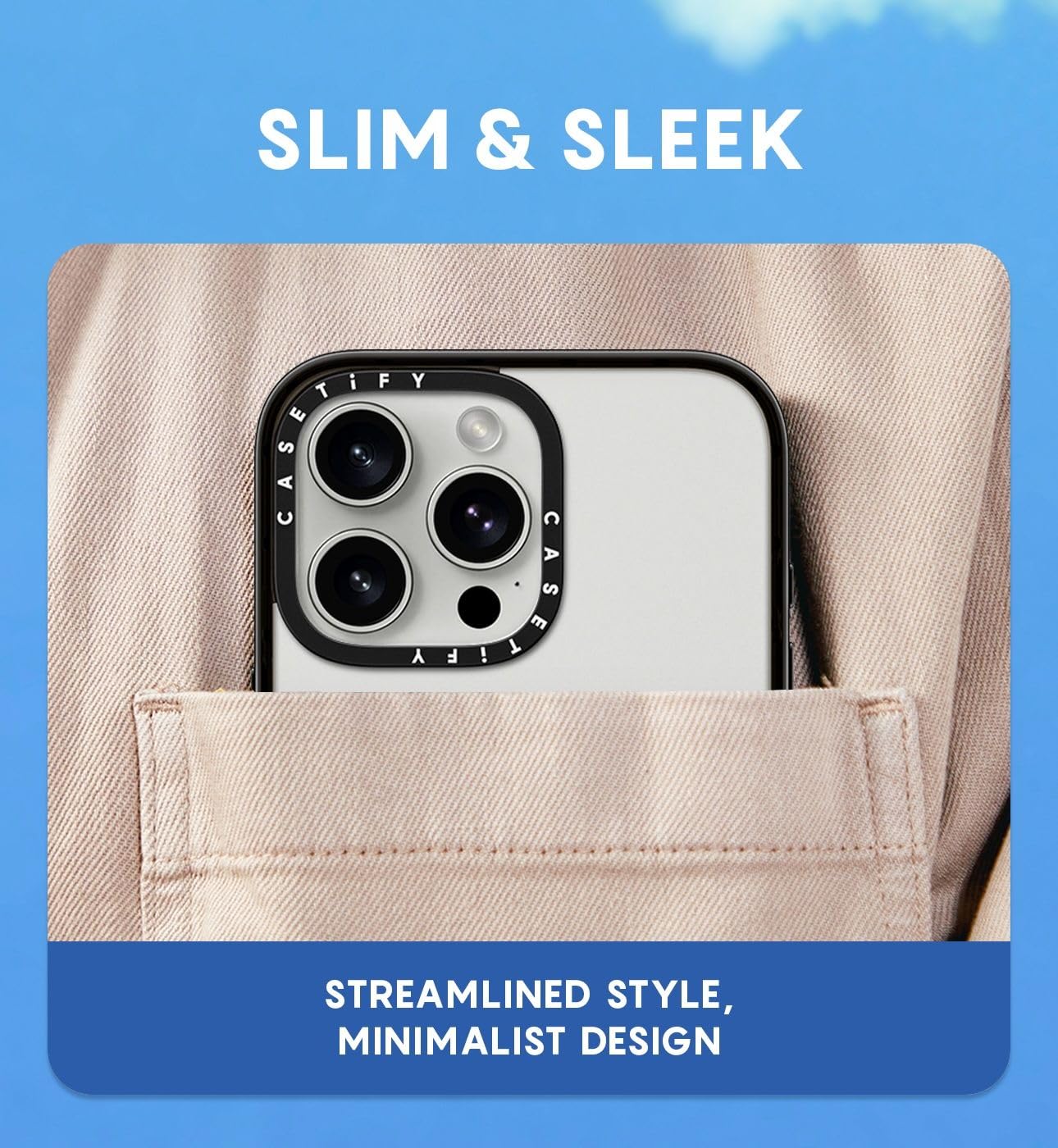 CASETiFY CASETiFY Compact iPhone 15 Pro Case Slim Lightweight Military Grade Drop Protection Clear Black Camera Case - View 4 of 9