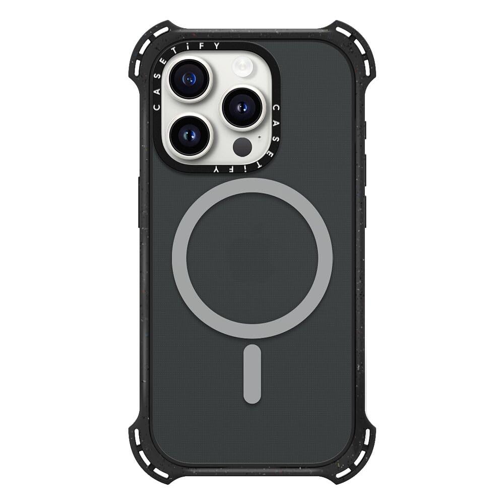 CASETiFY CASETiFY Bounce Case for iPhone 15 Pro Military Grade Drop Protection Compatible with Magsafe Triple Black - View 3 of 6