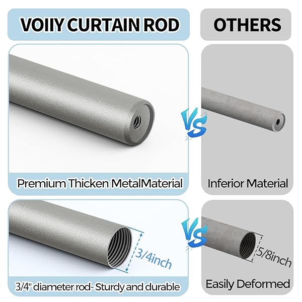 VOIIY VOIIY 2 Pack Curtain Rods 48 to 84 Inch Silver Drapery Rods with Twisted Cage Finials for Windows 36 to 88 Inch - View 5 of 11