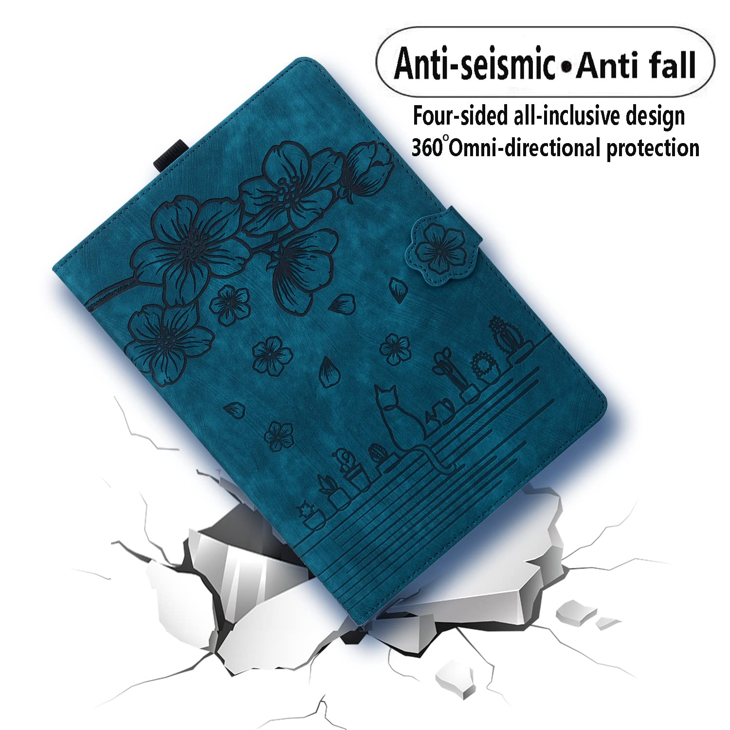 Dteck Dteck Galaxy S10 S9 S8 Ultra Case with S Pen Holder Premium PU Leather Folio Stand Soft TPU Back Tablet Cover Blue - View 2 of 6