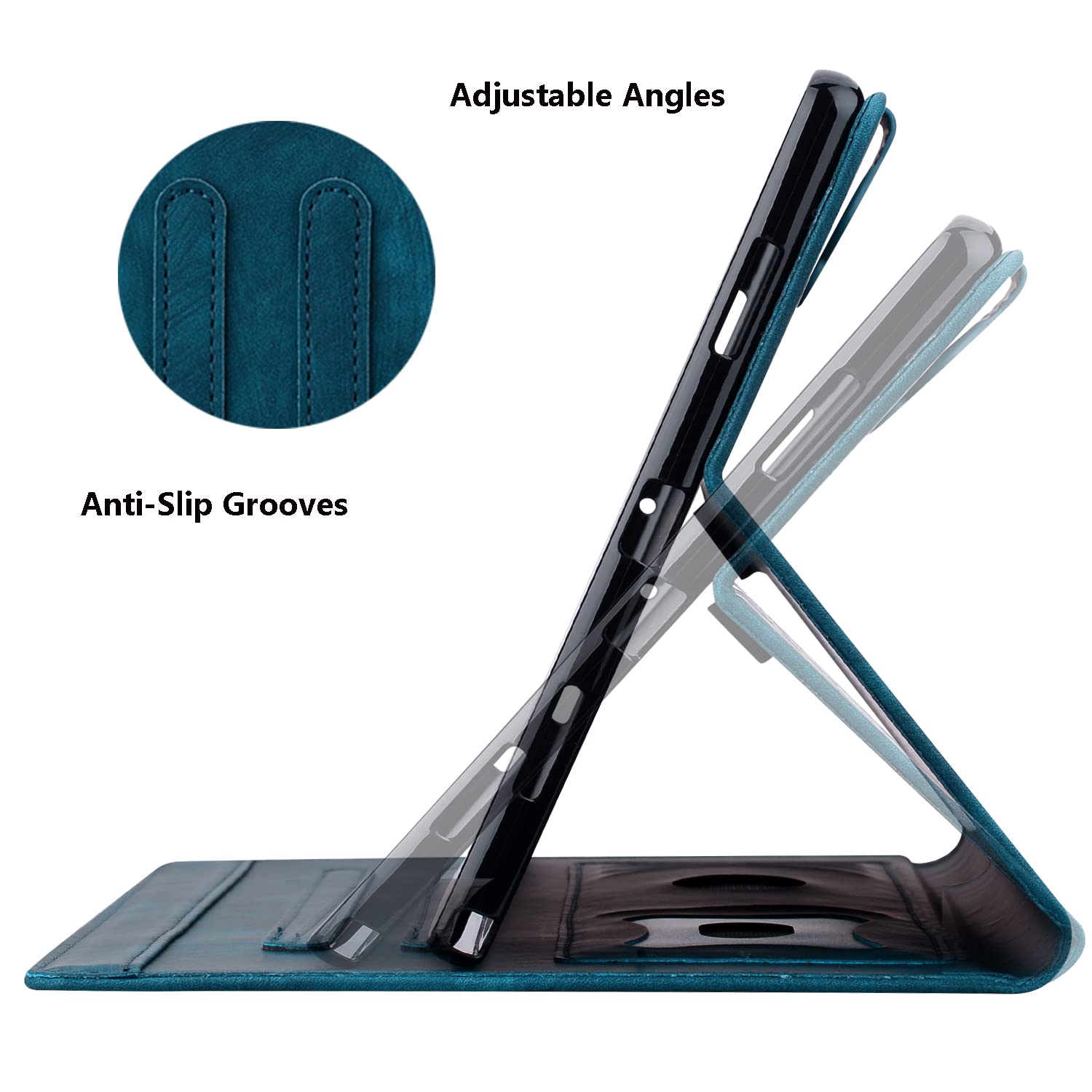 Dteck Dteck Galaxy S10 S9 S8 Ultra Case with S Pen Holder Premium PU Leather Folio Stand Soft TPU Back Tablet Cover Blue - View 4 of 6