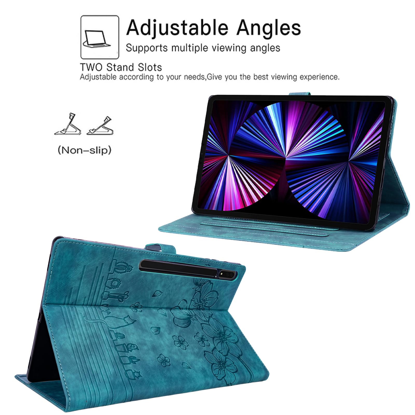 Dteck Dteck Galaxy S10 S9 S8 Ultra Case with S Pen Holder Premium Leather Folio Stand Soft TPU Back Cover Green 2024 2023 2022 - View 4 of 6