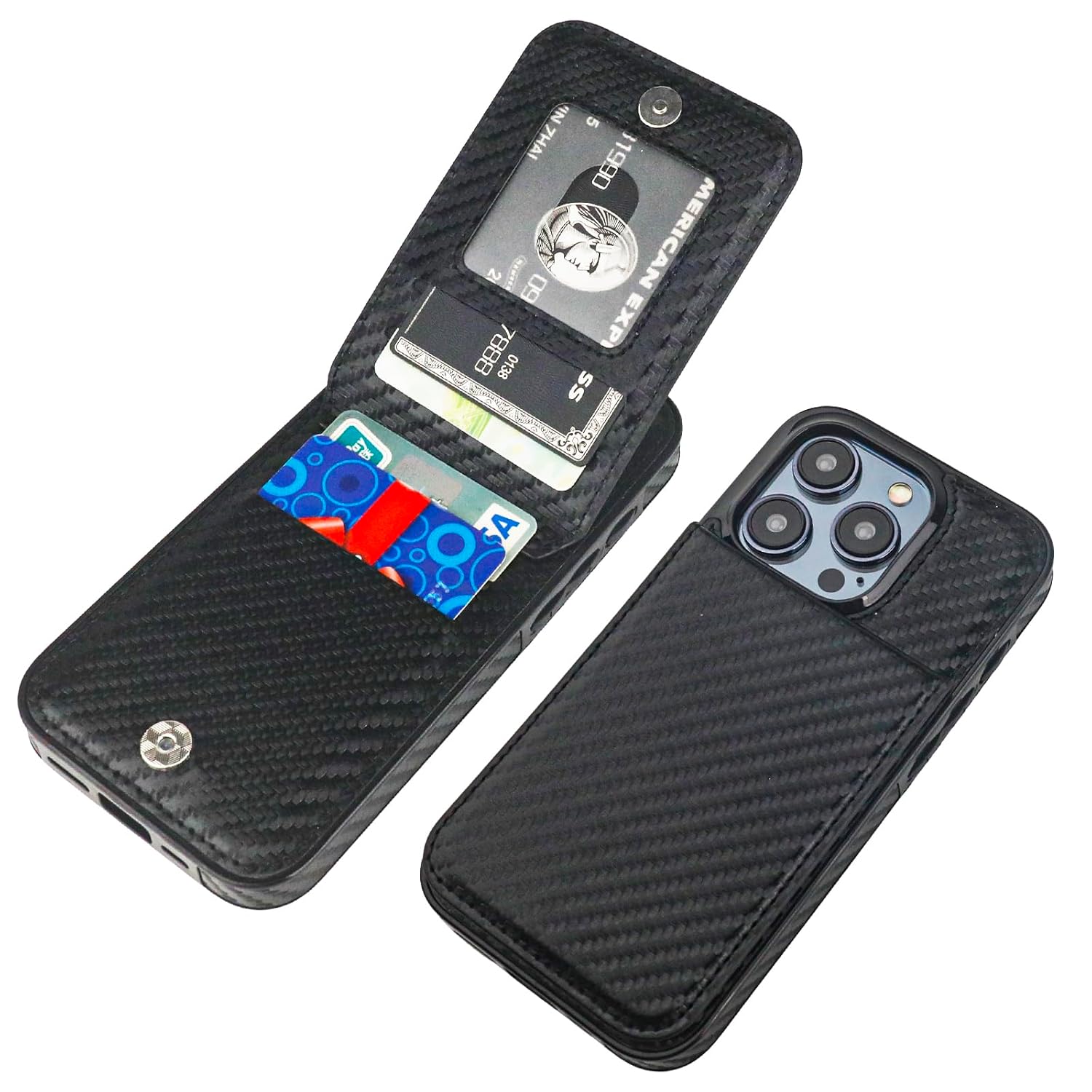 KIHUWEY KIHUWEY iPhone 15 Pro Case Wallet with Credit Card Holder Premium Leather Magnetic Clasp Kickstand Heavy Duty Protective Cover Purple - View 8 of 9