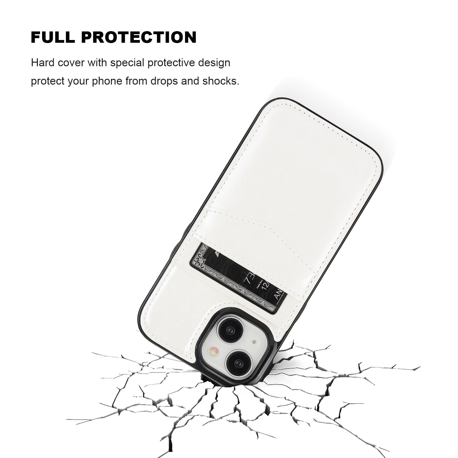 KIHUWEY KIHUWEY iPhone 15 Case Wallet with Credit Card Holder Premium Leather Magnetic Clasp Heavy Duty Protective Cover 6.1 Inch White - View 6 of 7